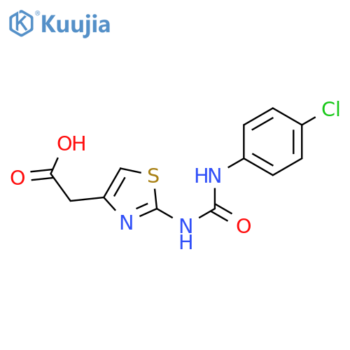 2-(2-{(4-chlorophenyl)carbamoylamino}-1,3-thiazol-4-yl)acetic acid structure