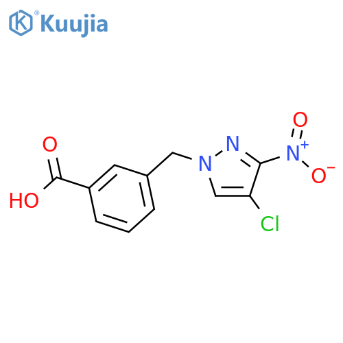 3-(4-chloro-3-nitro-1H-pyrazol-1-yl)methylbenzoic acid structure
