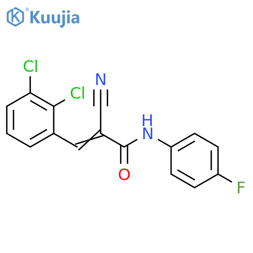 2-cyano-3-(2,3-dichlorophenyl)-N-(4-fluorophenyl) prop-2-enamide structure