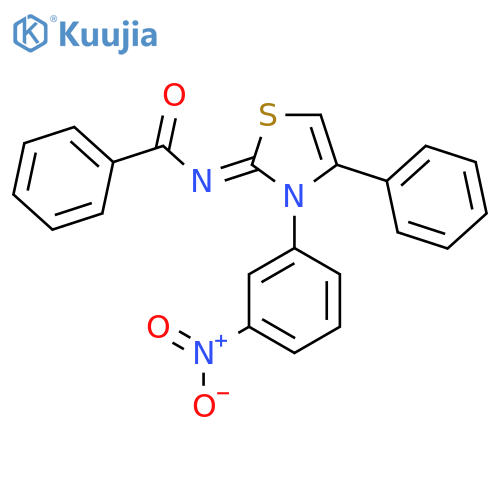 N-[(2Z)-3-(3-nitrophenyl)-4-phenyl-2,3-dihydro-1,3-thiazol-2-ylidene]benzamide structure