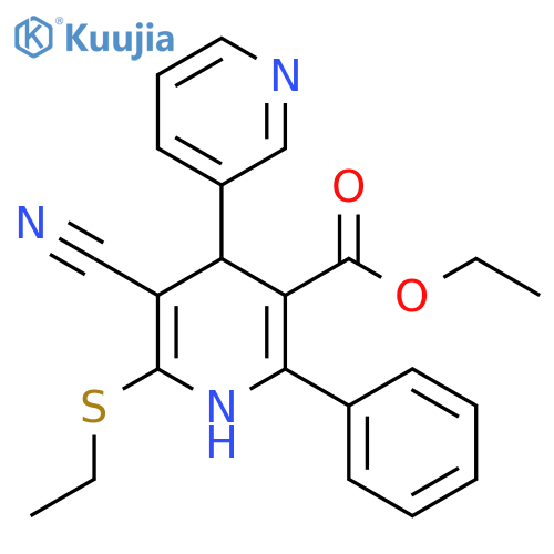 ethyl 5'-cyano-6'-(ethylsulfanyl)-2'-phenyl-1',4'-dihydro-3,4'-bipyridine-3'-carboxylate structure
