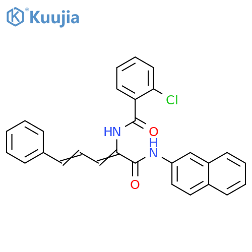 (2E,4E)-2-(2-chlorophenyl)formamido-N-(naphthalen-2-yl)-5-phenylpenta-2,4-dienamide structure