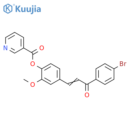 4-(1E)-3-(4-bromophenyl)-3-oxoprop-1-en-1-yl-2-methoxyphenyl pyridine-3-carboxylate structure