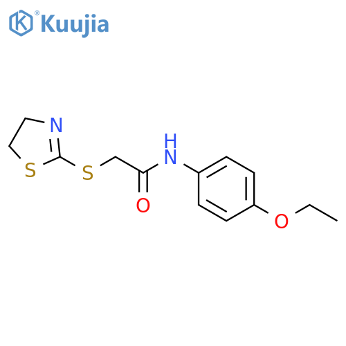 2-(4,5-dihydro-1,3-thiazol-2-ylsulfanyl)-N-(4-ethoxyphenyl)acetamide structure
