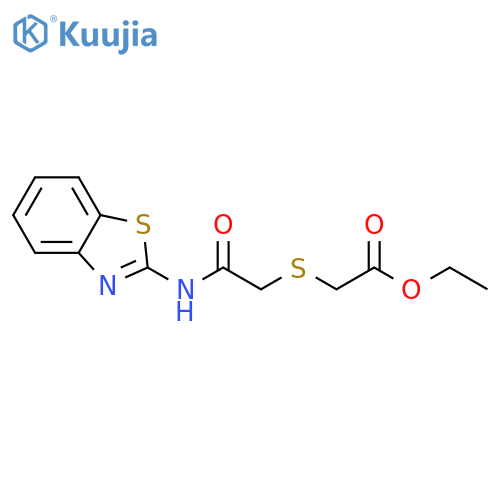 ethyl 2-({(1,3-benzothiazol-2-yl)carbamoylmethyl}sulfanyl)acetate structure