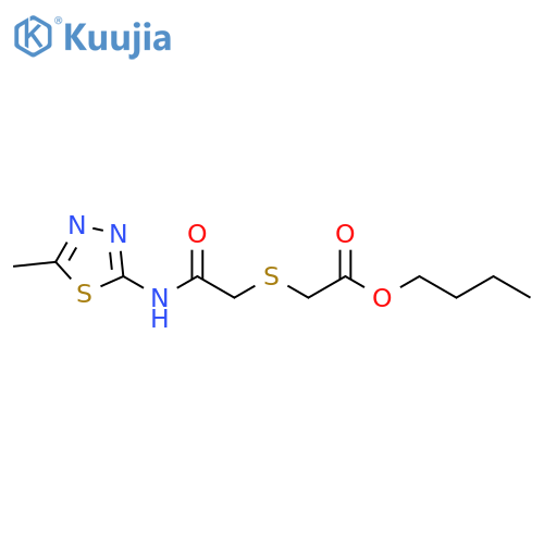 butyl 2-({(5-methyl-1,3,4-thiadiazol-2-yl)carbamoylmethyl}sulfanyl)acetate structure