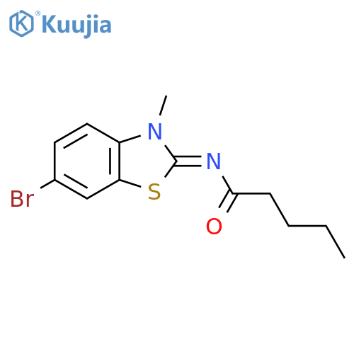 N-(2E)-6-bromo-3-methyl-2,3-dihydro-1,3-benzothiazol-2-ylidenepentanamide structure
