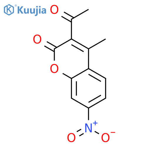2H-1-BENZOPYRAN-2-ONE, 3-ACETYL-4-METHYL-7-NITRO- structure