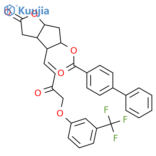 (E)-2-Oxo-4-(3-oxo-4-(3-(trifluoromethyl)phenoxy)but-1-en-1-yl)hexahydro-2H-cyclopenta[b]furan-5-yl [1,1'-biphenyl]-4-carboxylate structure