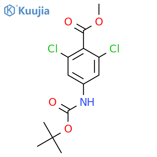 Benzoic acid, 2,6-dichloro-4-[[(1,1-dimethylethoxy)carbonyl]amino]-,methyl ester structure