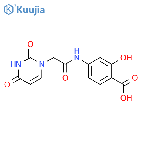 4-{[(2,4-Dioxo-3,4-dihydropyrimidin-1(2h)-yl)acetyl]amino}-2-hydroxybenzoic acid structure