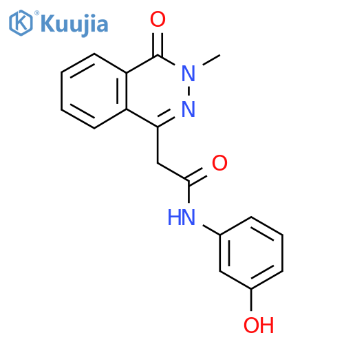 N-(3-hydroxyphenyl)-2-(3-methyl-4-oxo-3,4-dihydrophthalazin-1-yl)acetamide structure