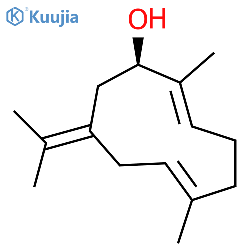 2,6-Cyclodecadien-1-ol, 2,6-dimethyl-9-(1-methylethylidene)-, (1R,2E,6E)- structure