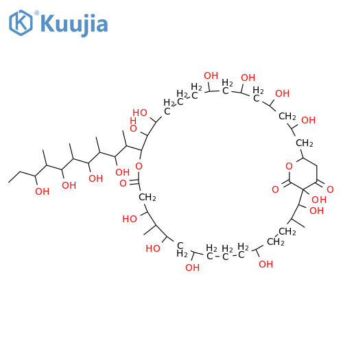 3,5,7,9,13,14,19,21,23,27,31,32-dodecahydroxy-20,30-dimethyl-15-(3,5,7,9-tetrahydroxy-4,6,8-trimethylundecan-2-yl)-16,34-dioxabicyclo[30.2.2]hexatriacontane-17,33,36-trione structure