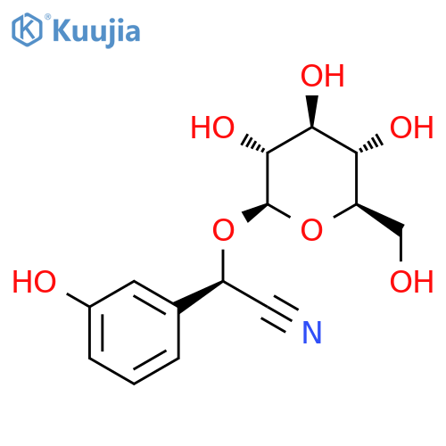 Benzeneacetonitrile, a-(b-D-glucopyranosyloxy)-3-hydroxy-, (aR)- structure