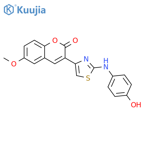 3-{2-[(4-hydroxyphenyl)amino]-1,3-thiazol-4-yl}-6-methoxy-2H-chromen-2-one structure