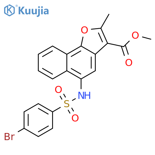methyl 5-(4-bromobenzenesulfonamido)-2-methylnaphtho1,2-bfuran-3-carboxylate structure