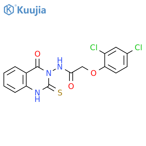 2-(2,4-dichlorophenoxy)-N-(4-oxo-2-sulfanylidene-1,2,3,4-tetrahydroquinazolin-3-yl)acetamide structure