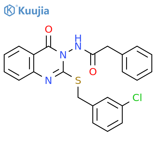 N-(2-{(3-chlorophenyl)methylsulfanyl}-4-oxo-3,4-dihydroquinazolin-3-yl)-2-phenylacetamide structure