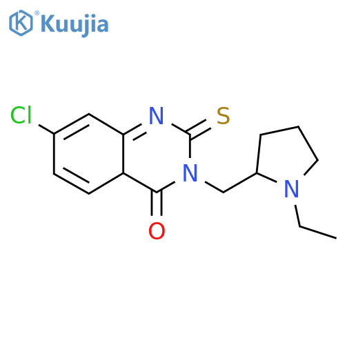 7-chloro-3-(1-ethylpyrrolidin-2-yl)methyl-2-sulfanylidene-1,2,3,4-tetrahydroquinazolin-4-one structure
