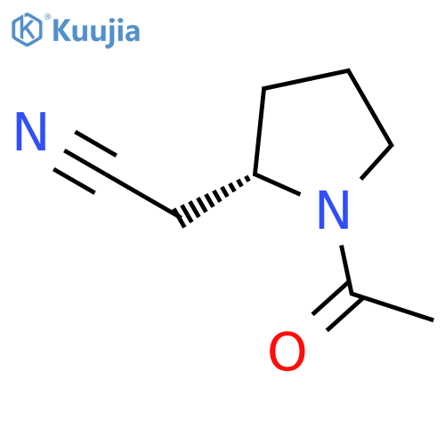2-Pyrrolidineacetonitrile,1-acetyl-, (2S)- structure