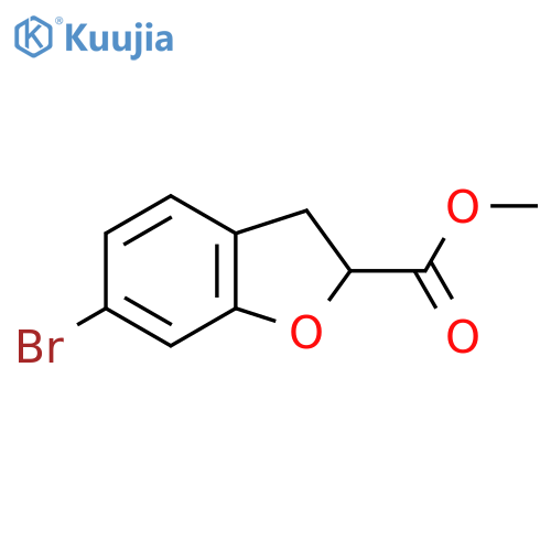 2-Benzofurancarboxylic acid, 6-bromo-2,3-dihydro-, methyl ester structure