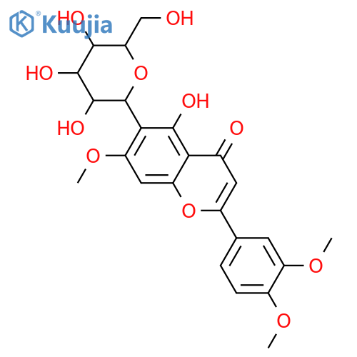 6-C-β-D-Glucopyranosyl-3',4',5,7-tetrahydroxyflavone; 3',4',7-Tri-Me ether structure