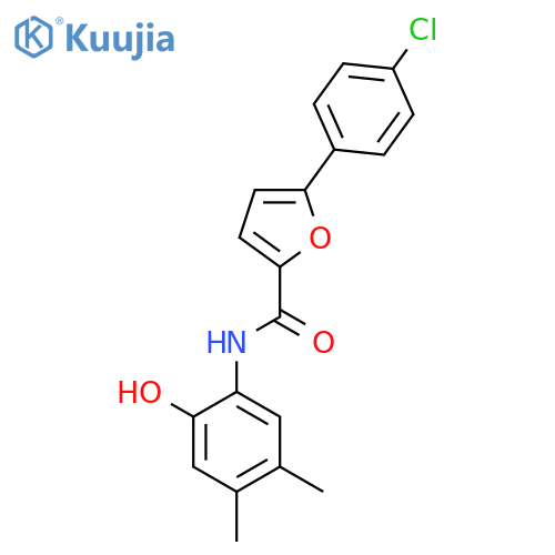 5-(4-chlorophenyl)-N-(2-hydroxy-4,5-dimethylphenyl)furan-2-carboxamide structure