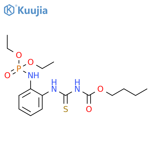 Carbamic acid, [[[2-[(diethoxyphosphinyl)amino]phenyl]amino]thioxomethyl]-, butyl ester (9CI) structure