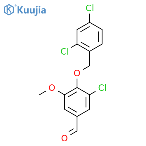 Benzaldehyde, 3-chloro-4-[(2,4-dichlorophenyl)methoxy]-5-methoxy- structure