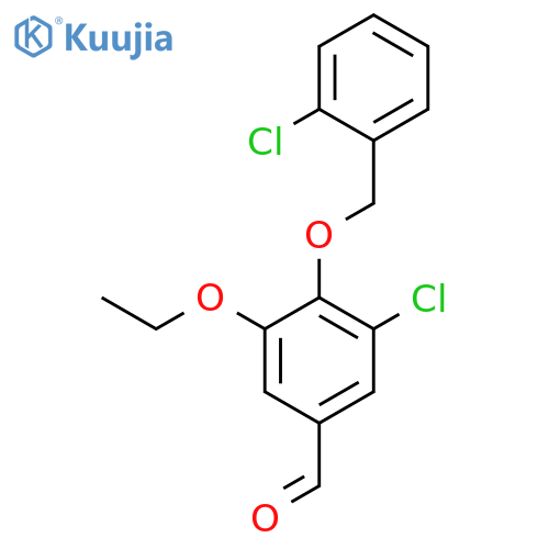3-chloro-4-(2-chlorophenyl)methoxy-5-ethoxybenzaldehyde structure