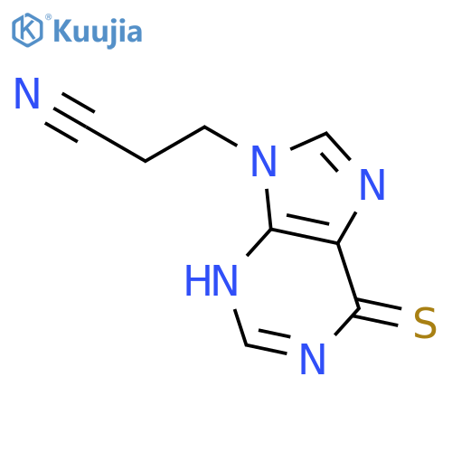 3-(6-sulfanylidene-3h-purin-9-yl)propanenitrile structure