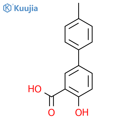 [1,1'-Biphenyl]-3-carboxylicacid, 4-hydroxy-4'-methyl- structure
