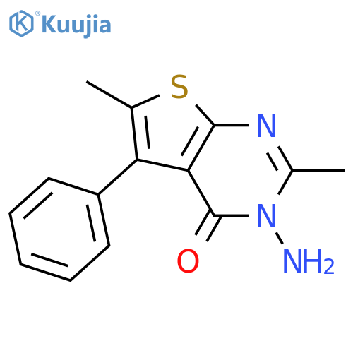 3-amino-2,6-dimethyl-5-phenylthieno[2,3-d]pyrimidin-4(3H)-one structure