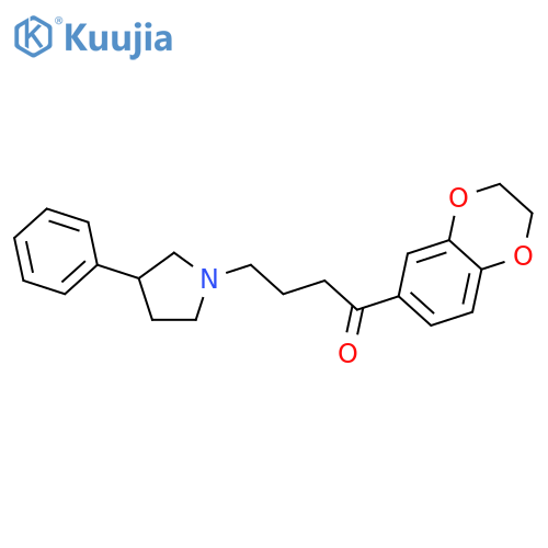 1-(2,3-dihydrobenzo[b][1,4]dioxin-6-yl)-4-(3-phenylpyrrolidin-1-yl)butan-1-one structure
