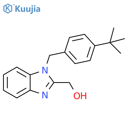 {1-(4-tert-butylphenyl)methyl-1H-1,3-benzodiazol-2-yl}methanol structure