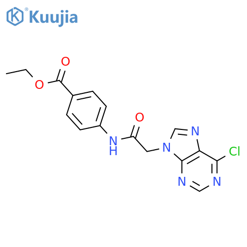 Benzoic acid,4-[[2-(6-chloro-9H-purin-9-yl)acetyl]amino]-, ethyl ester structure