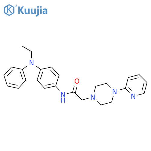 1-Piperazineacetamide, N-(9-ethyl-9H-carbazol-3-yl)-4-(2-pyridinyl)- structure