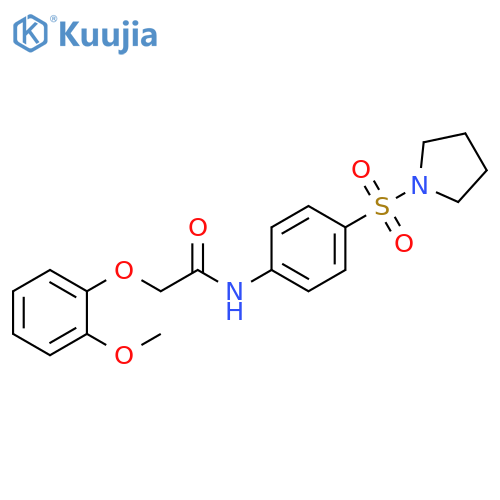 2-(2-methoxyphenoxy)-N-4-(pyrrolidine-1-sulfonyl)phenylacetamide structure