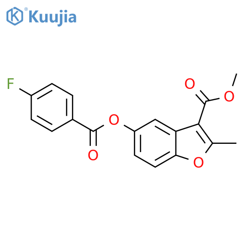 methyl 5-(4-fluorobenzoyloxy)-2-methyl-1-benzofuran-3-carboxylate structure