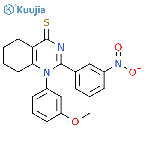 1-(3-methoxyphenyl)-2-(3-nitrophenyl)-1,4,5,6,7,8-hexahydroquinazoline-4-thione structure