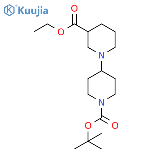 [1,4']Bipiperidinyl-3,1'-dicarboxylic acid 1'-tert-butyl ester 3-ethyl ester structure