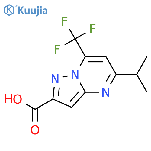 Pyrazolo[1,5-a]pyrimidine-2-carboxylicacid, 5-(1-methylethyl)-7-(trifluoromethyl)- structure