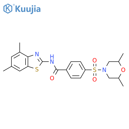 N-(4,6-dimethyl-1,3-benzothiazol-2-yl)-4-(2,6-dimethylmorpholin-4-yl)sulfonylbenzamide structure