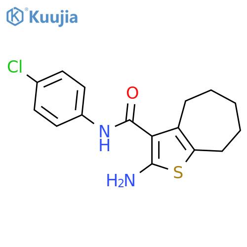 2-Amino-N-(4-chlorophenyl)-5,6,7,8-tetrahydro-4H-cycloheptabthiophene-3-carboxamide structure