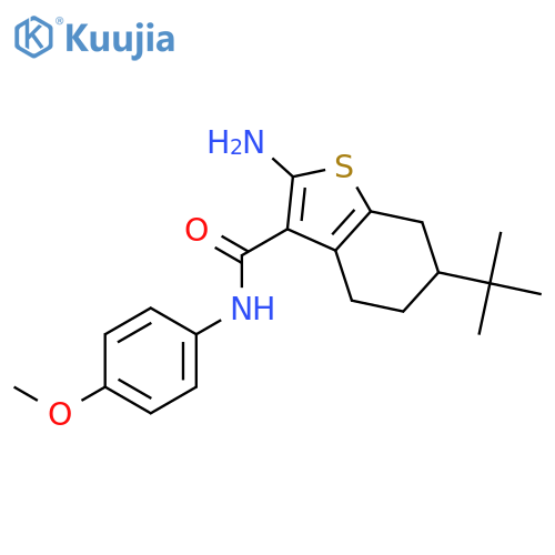 2-Amino-6-tert-butyl-N-(4-methoxyphenyl)-4,5,6,7-tetrahydrobenzobthiophene-3-carboxamide structure