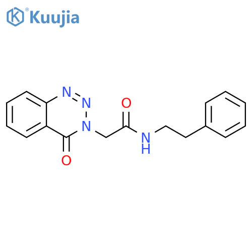 2-(4-oxo-3,4-dihydro-1,2,3-benzotriazin-3-yl)-N-(2-phenylethyl)acetamide structure