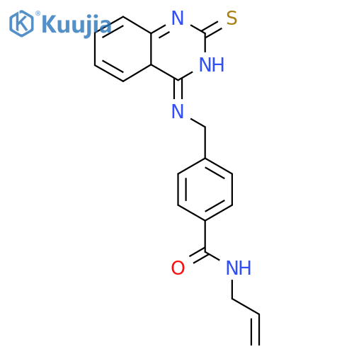 N-(prop-2-en-1-yl)-4-{[(2-sulfanylidene-1,2-dihydroquinazolin-4-yl)amino]methyl}benzamide structure