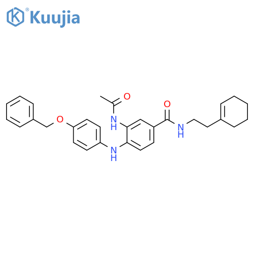 4-{4-(benzyloxy)phenylamino}-N-2-(cyclohex-1-en-1-yl)ethyl-3-acetamidobenzamide structure