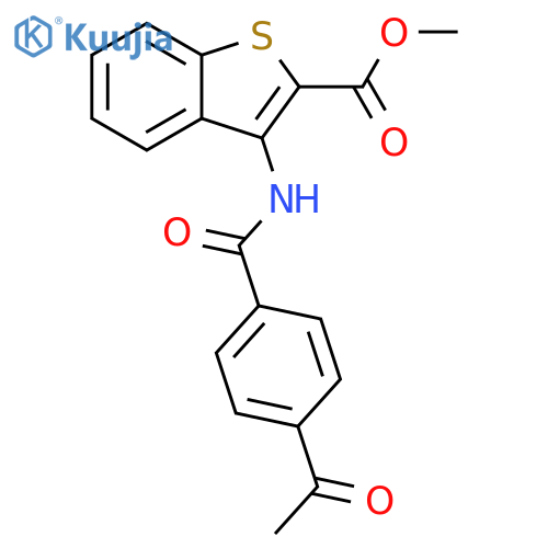 methyl 3-(4-acetylbenzamido)-1-benzothiophene-2-carboxylate structure